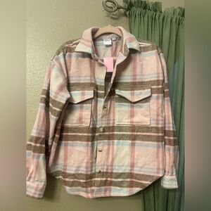 Barbie Plaid Flannel Shirt Jacket - Size S - Brand New w/Tags